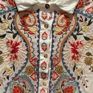 Johnny Was workshop size xs womens button down blouse